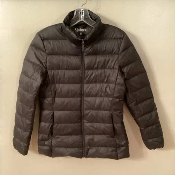 QUINCE SIZE S BLACK LIGHTWEIGHT DOWN PUFFER JACKET - Picture 3 of 10